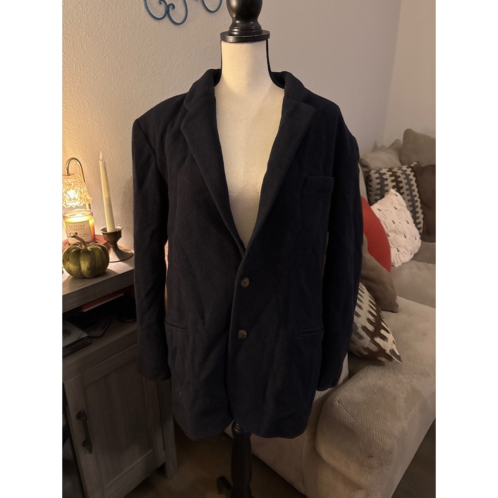 Perry Ellis men's 42R wool blend dress coat‎ black